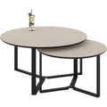 hela tische 2er set couchtisch massa cashmere msteinstruktur gestell metall rechteckig 8060cm