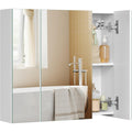 spiegelschrank badezimmerschrank mit 3 tueren 15 x 60 x 55 cm aufbewahrungsschrank mit verstellbaren regalebenen modern weiss kailyn kollektion bbk22wtv1