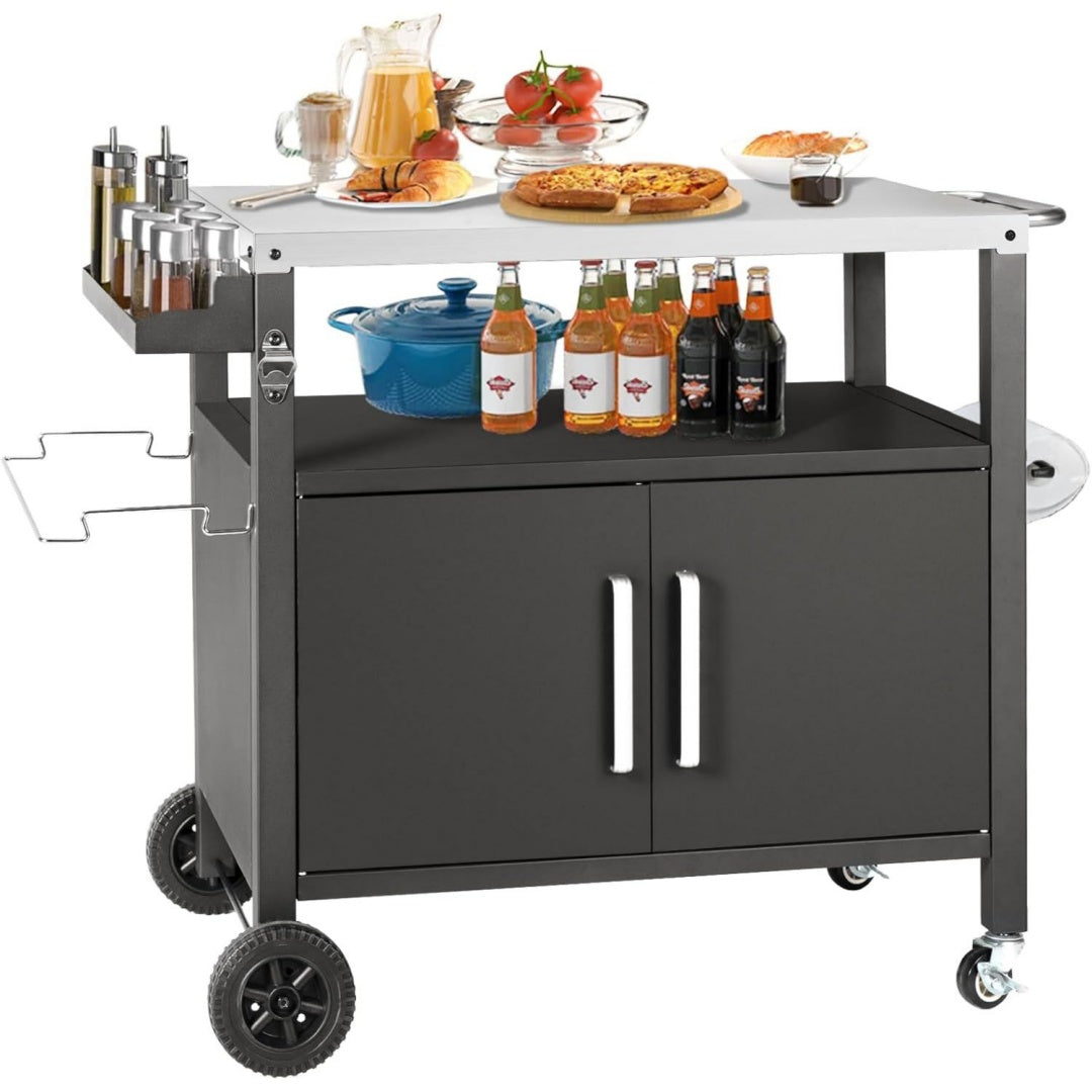 kendane grilltisch mit grosser arbeitsflaeche grill beistelltisch garten-outdoor outdoor grill trolley grilltisch outdoor edelstahl tischplatte outdoor garten trolley