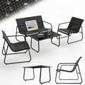 juskys gartenmoebelset genua 4- anthrazit outdoor sitzgruppe tisch bank wetterfestes textil longlife stahlgestell