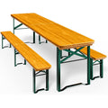 casaria bierzeltgarnitur 220cm 10 personen hohe belastbarkeit massives holz klappbar stabil festzeltgarnitur 2 bierbaenke biertisch garten party